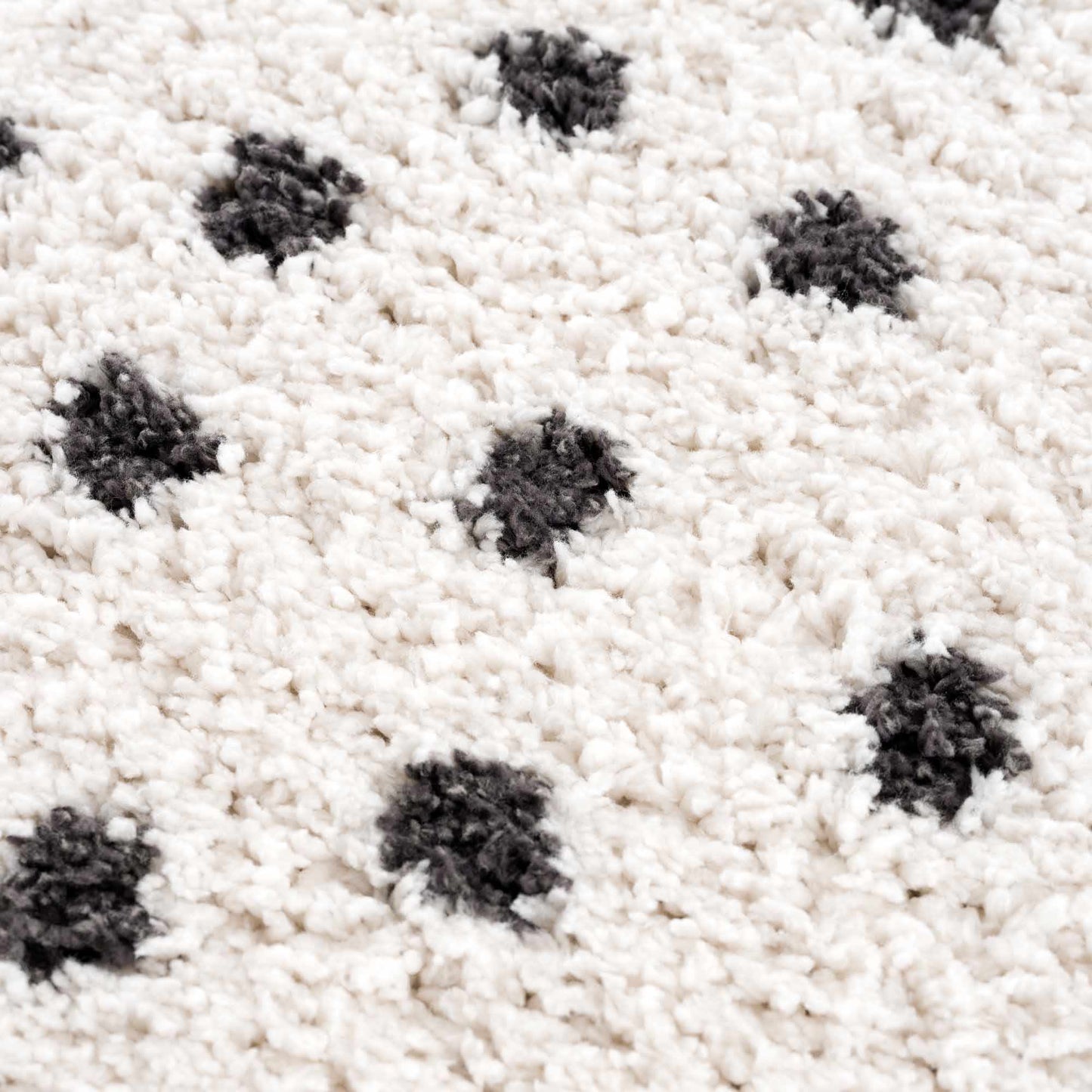 Plush Black and White Dotted Area Rug - Cozy Home Décor Accent