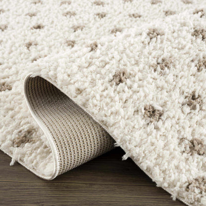 Cream Brown Dotted Plush Area Rug - Cozy Home Decor