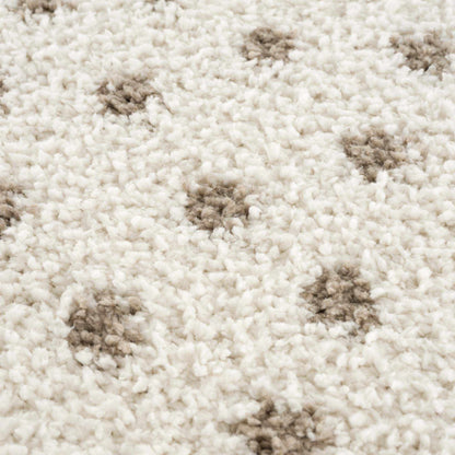 Cream Brown Dotted Plush Area Rug - Cozy Home Decor