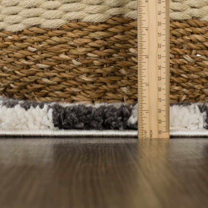 Checkered Shag Area Rug - Black and White Cozy Home Decor