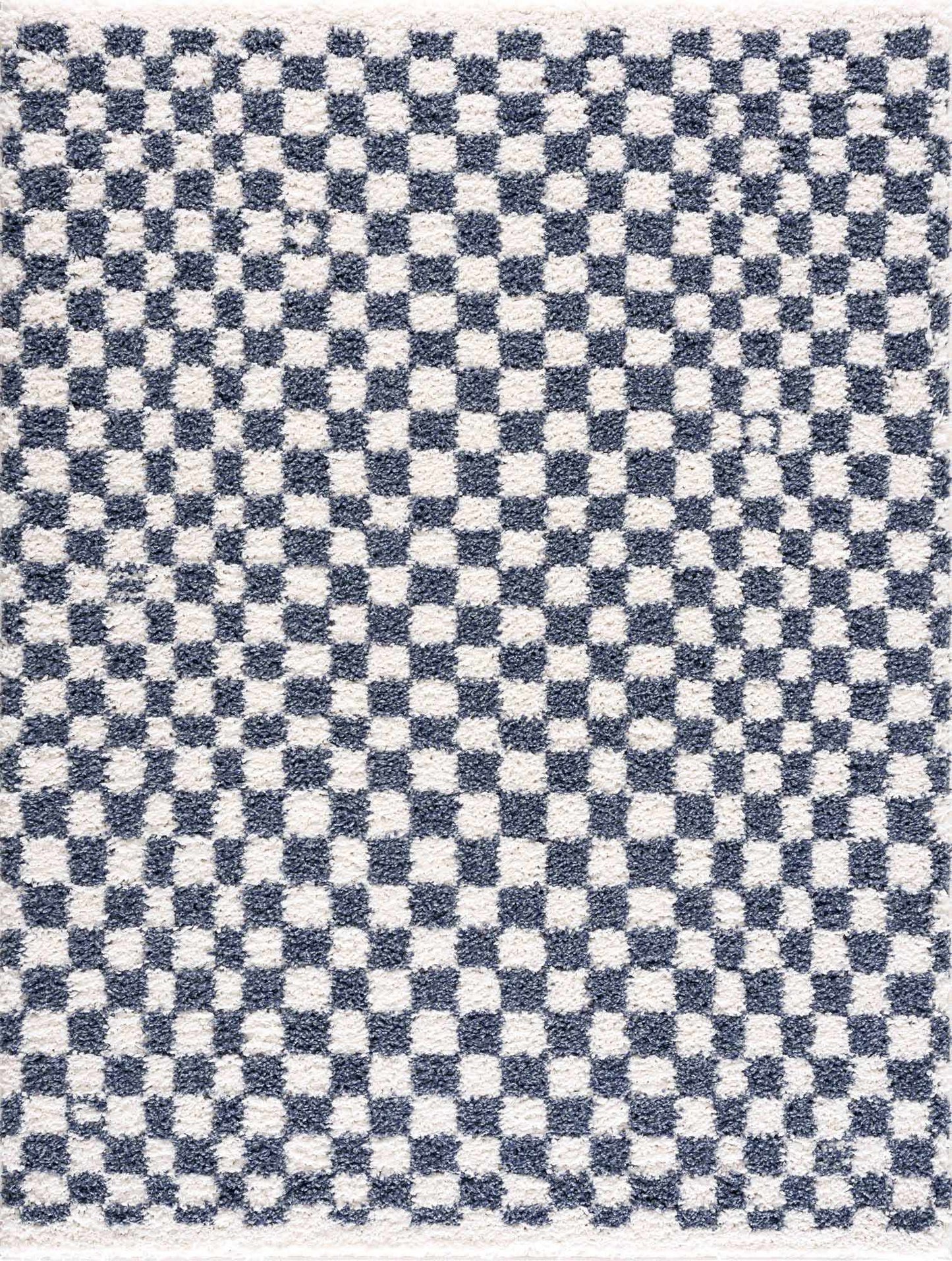 Blue White Checkered Area Rug - Stylish Home Decor Accent