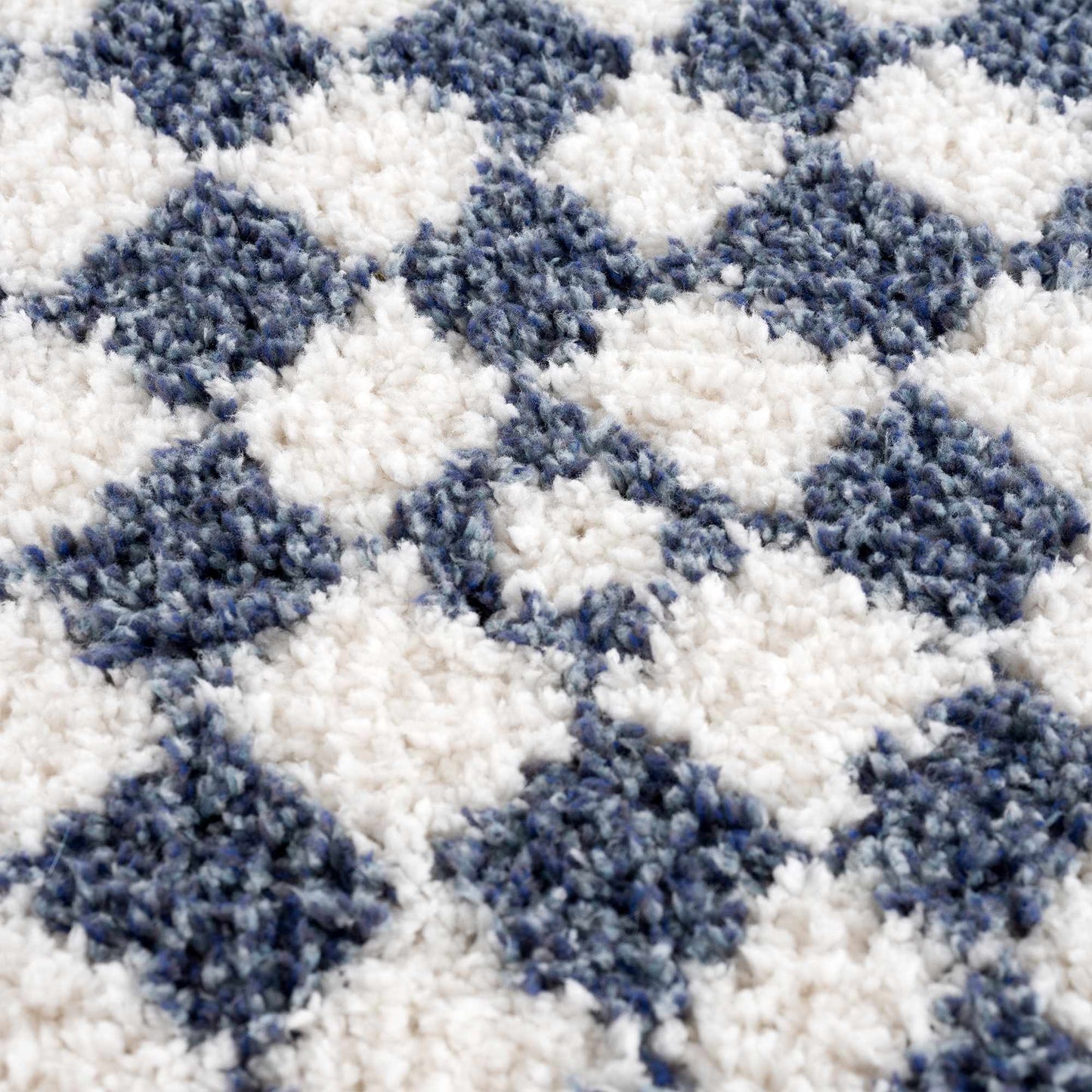 Blue White Checkered Area Rug - Stylish Home Decor Accent