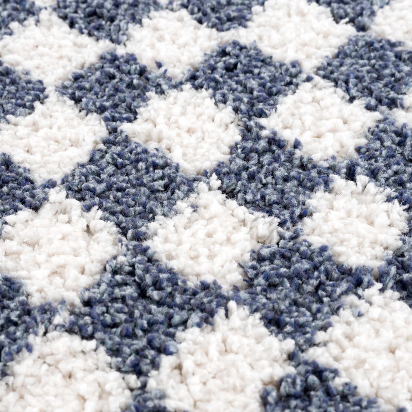 Blue White Checkered Area Rug - Stylish Home Decor Accent