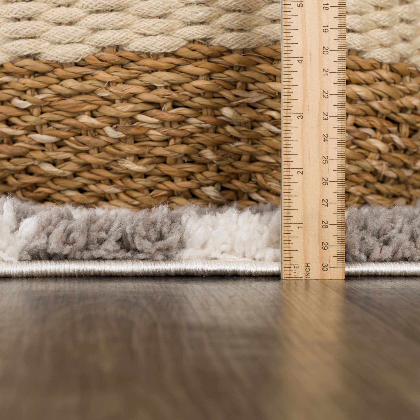 Taupe Checkered Plush Rug - Cozy Home Decor