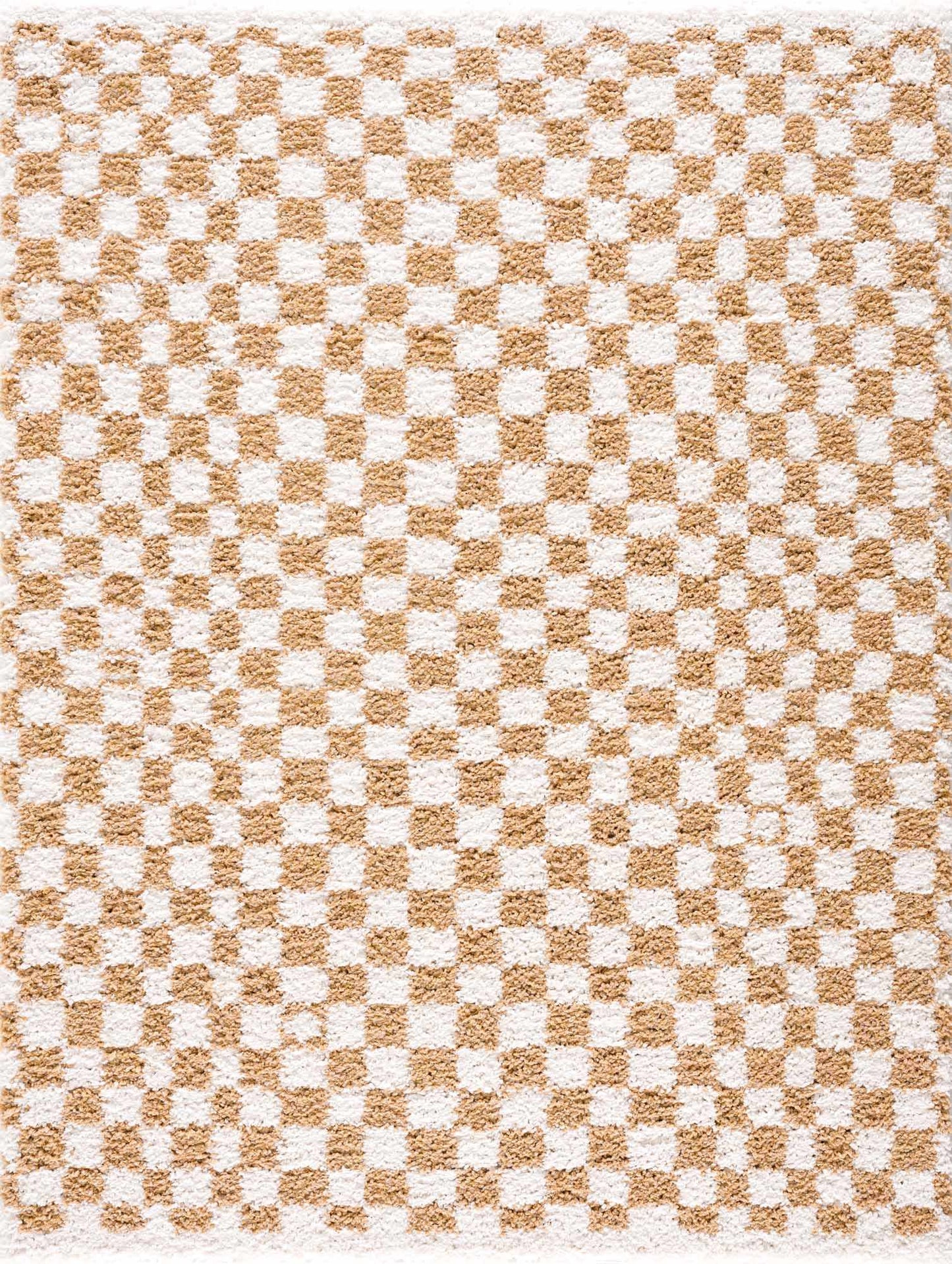 Mustard Ivory Checkered Area Rug - Stylish Home Décor Accent