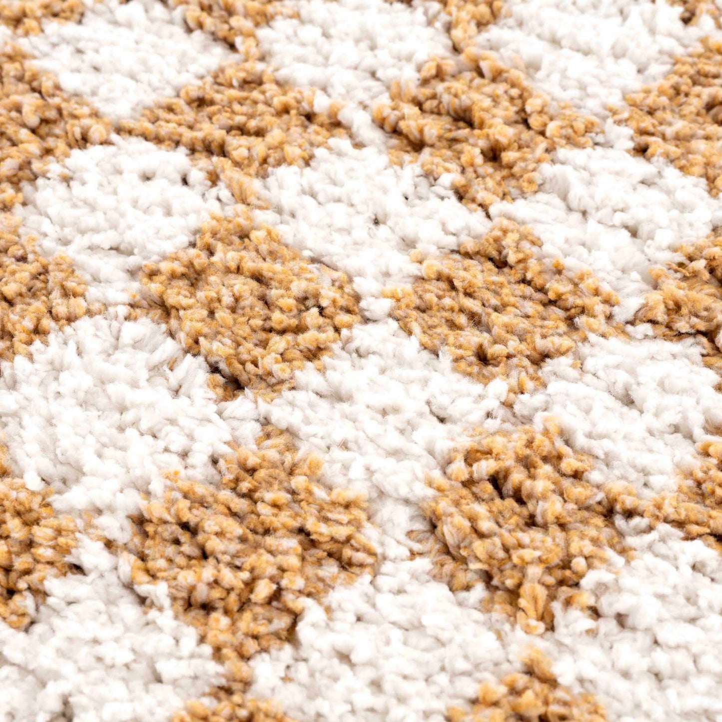 Mustard Ivory Checkered Area Rug - Stylish Home Décor Accent