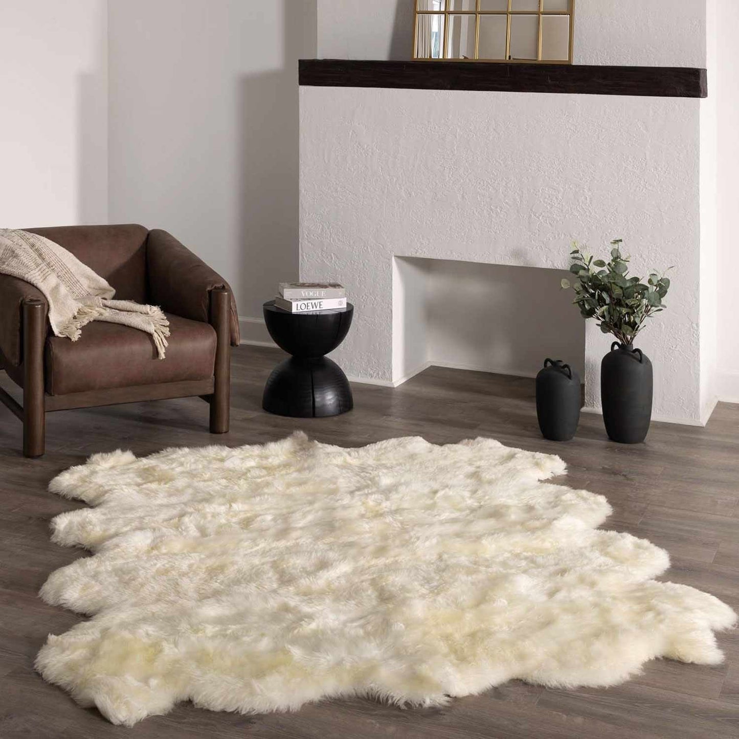 Soft White Sheepskin Rug - Premium Cozy Home Décor