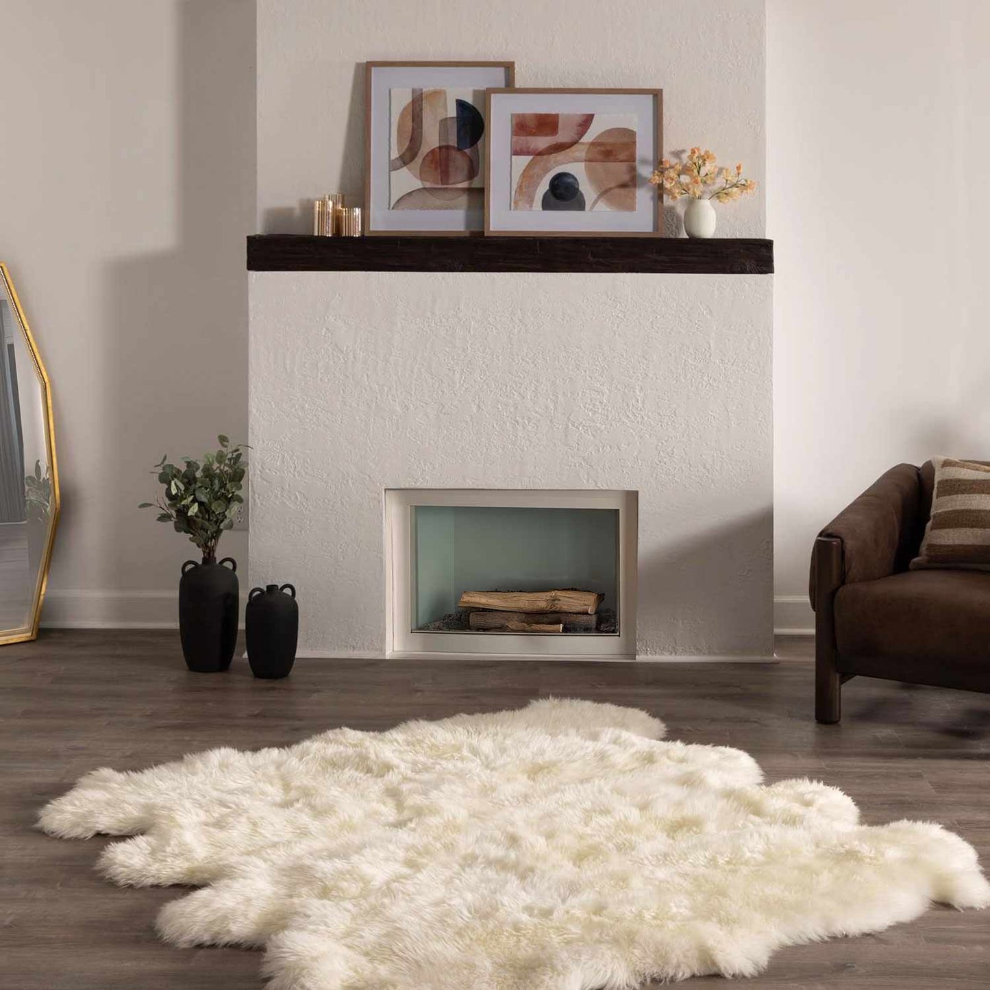 Soft White Sheepskin Rug - Premium Cozy Home Décor