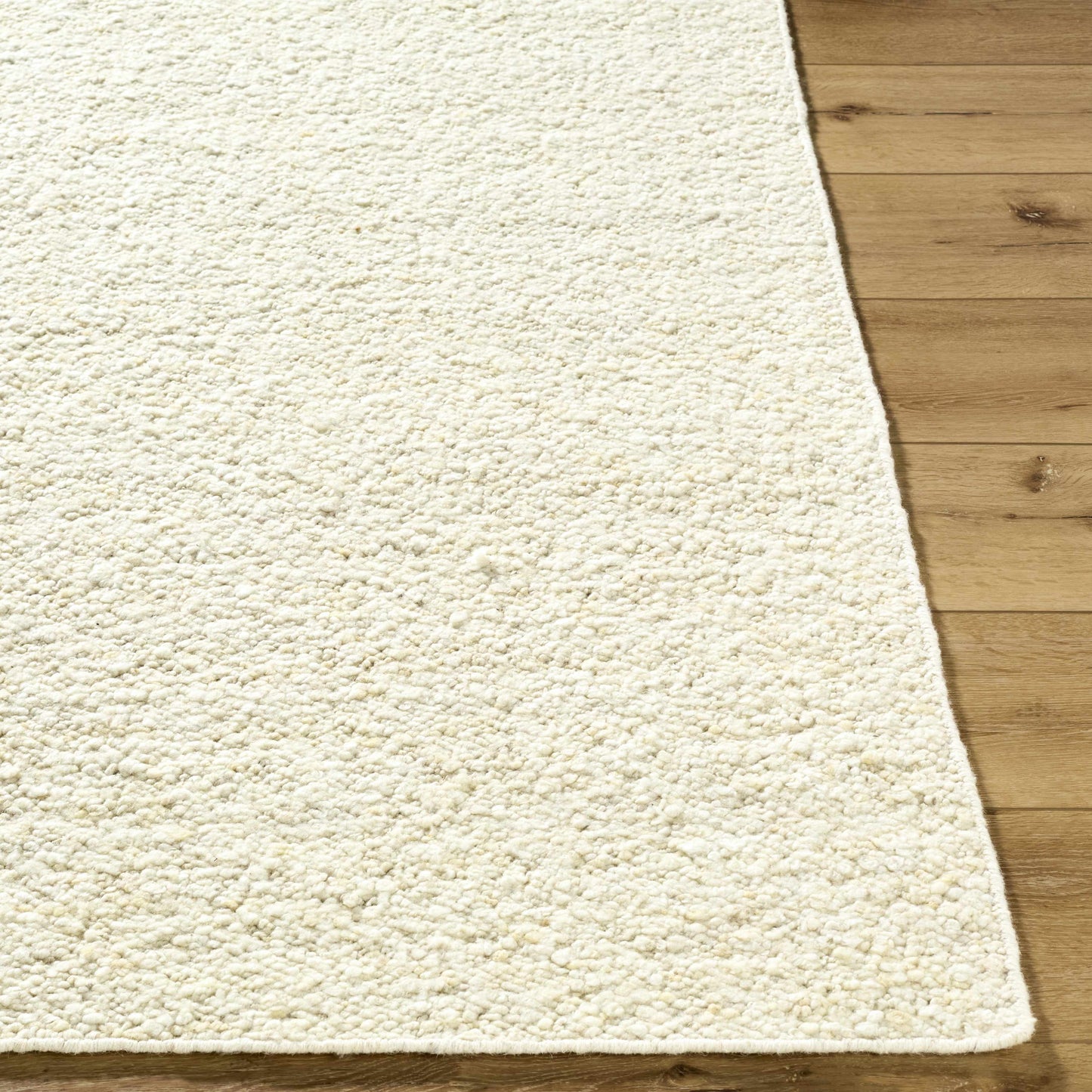 Off-White Wool Area Rug - Elegant Soft Versatile Home Decor