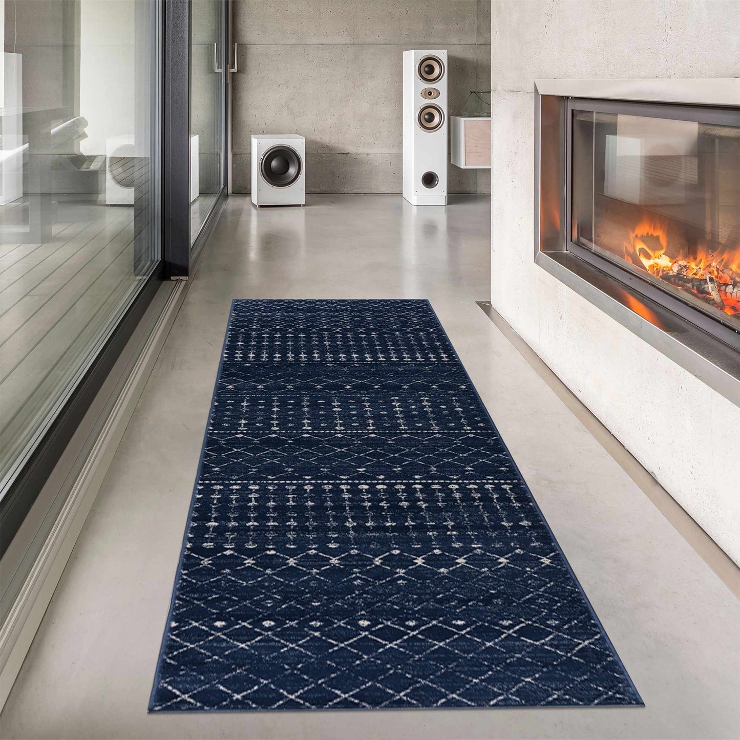 Tigrican Navy Area Rug - Elegant Modern Home Décor Rug