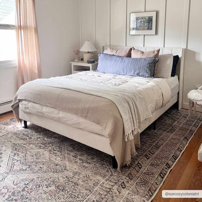 Washable Tan Flat Pile Rug - Cozy Home Decor Accent