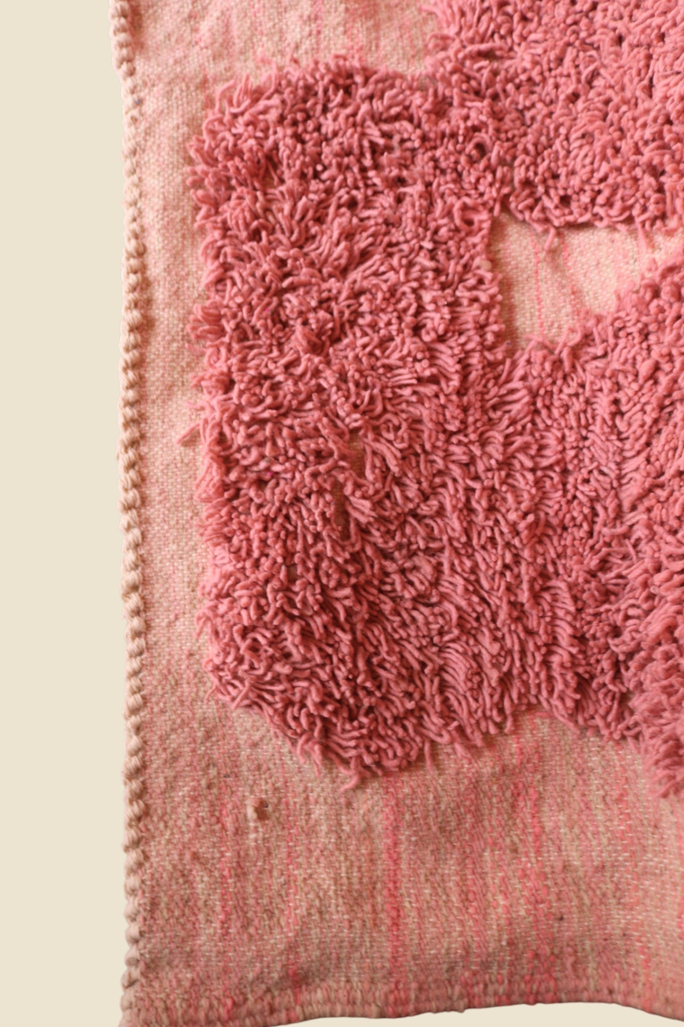 Talyat Berber Moroccan Rug – Pink Wool Shag Design
