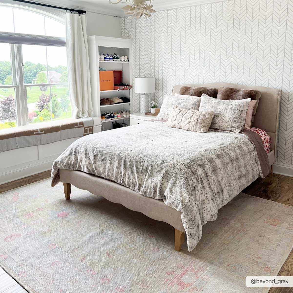 Vintage Washable Flat Pile Area Rug - Elegant Durable Home Decor