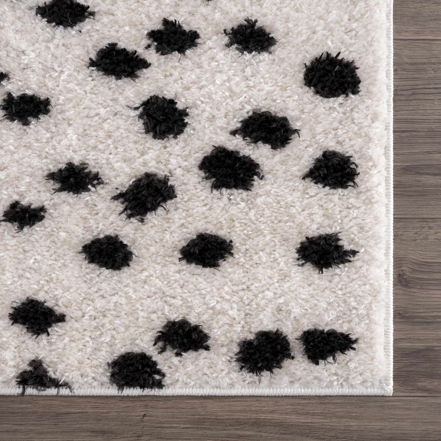 Black and White Dotted Area Rug - Stylish Home Decor Accent