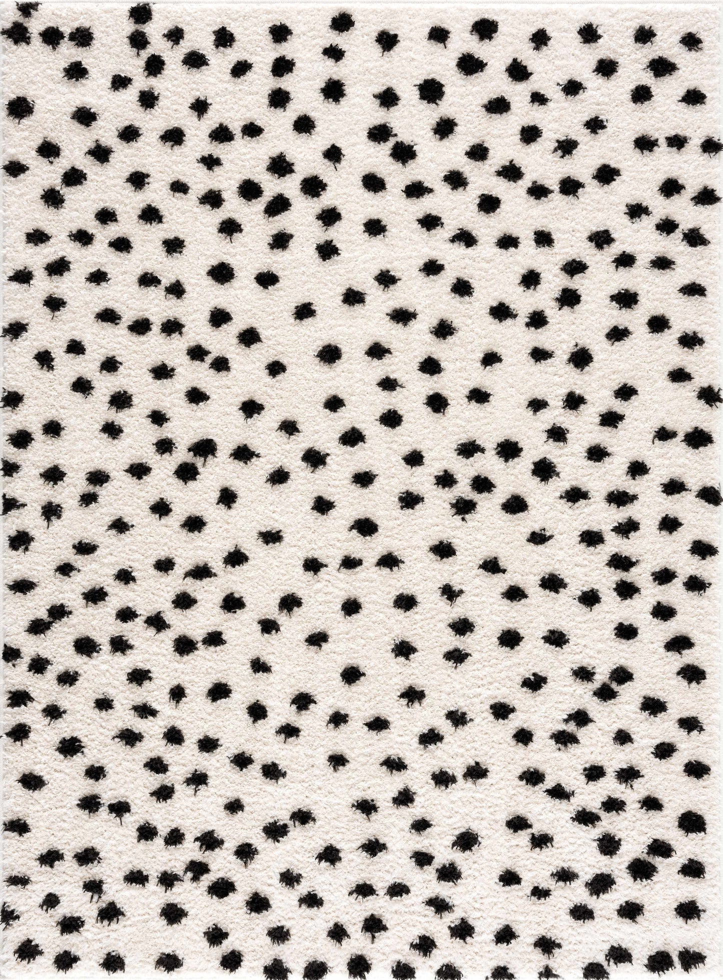 Black and White Dotted Area Rug - Stylish Home Decor Accent