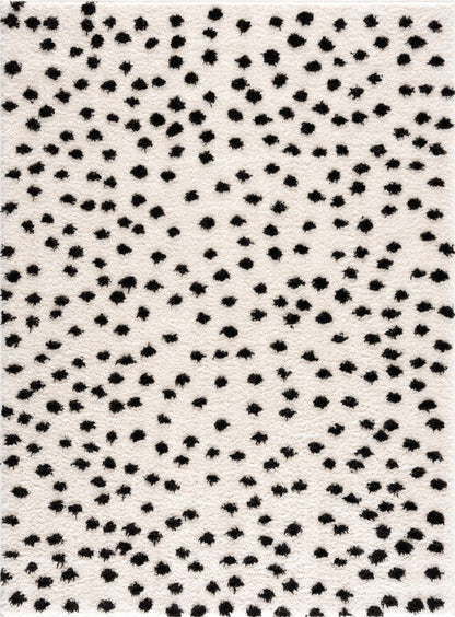 Black and White Dotted Area Rug - Stylish Home Decor Accent