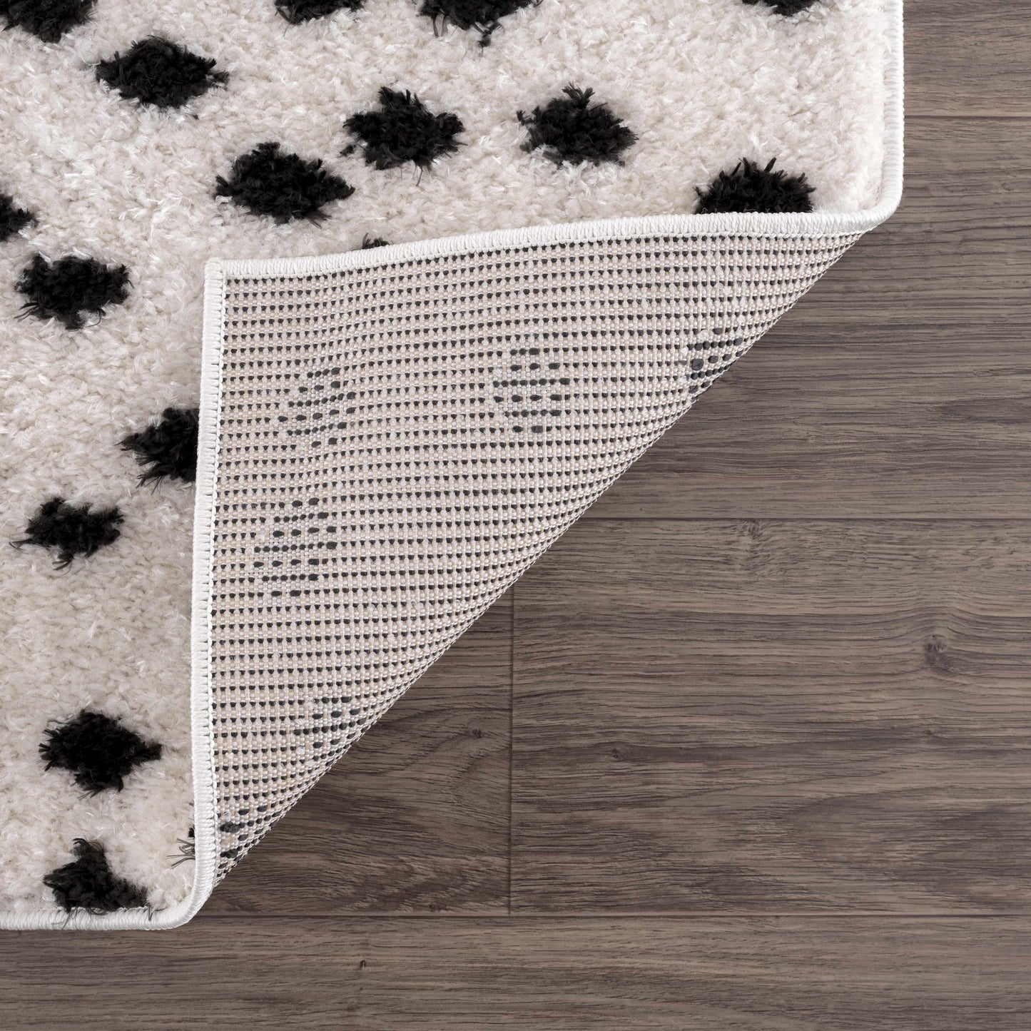 Black and White Dotted Area Rug - Stylish Home Decor Accent