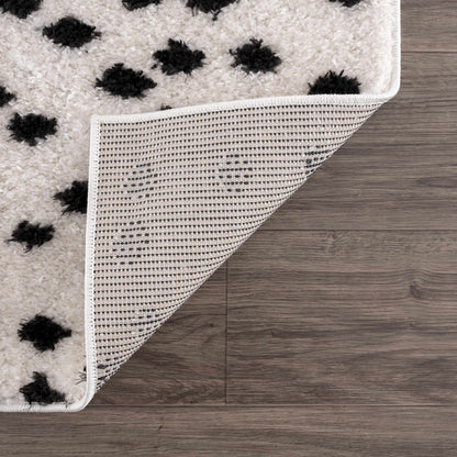 Black and White Dotted Area Rug - Stylish Home Decor Accent