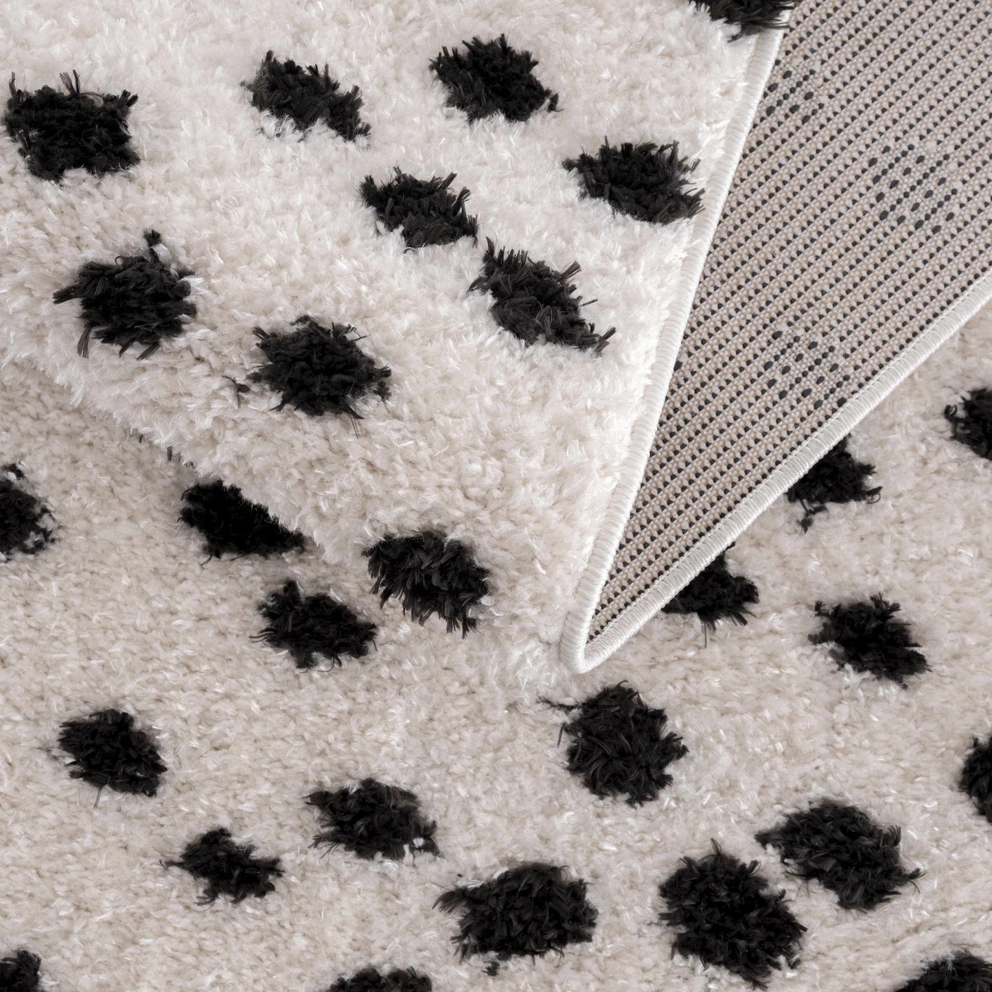 Black and White Dotted Area Rug - Stylish Home Decor Accent