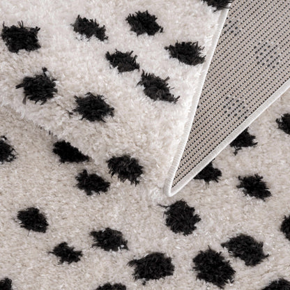 Black and White Dotted Area Rug - Stylish Home Decor Accent