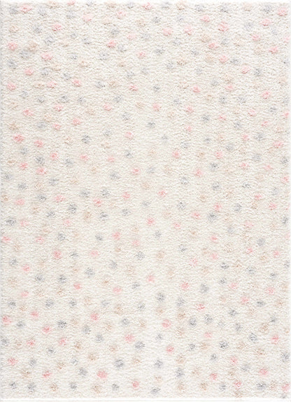 Pink Cream Dotted Area Rug - Stylish Cozy Home Décor