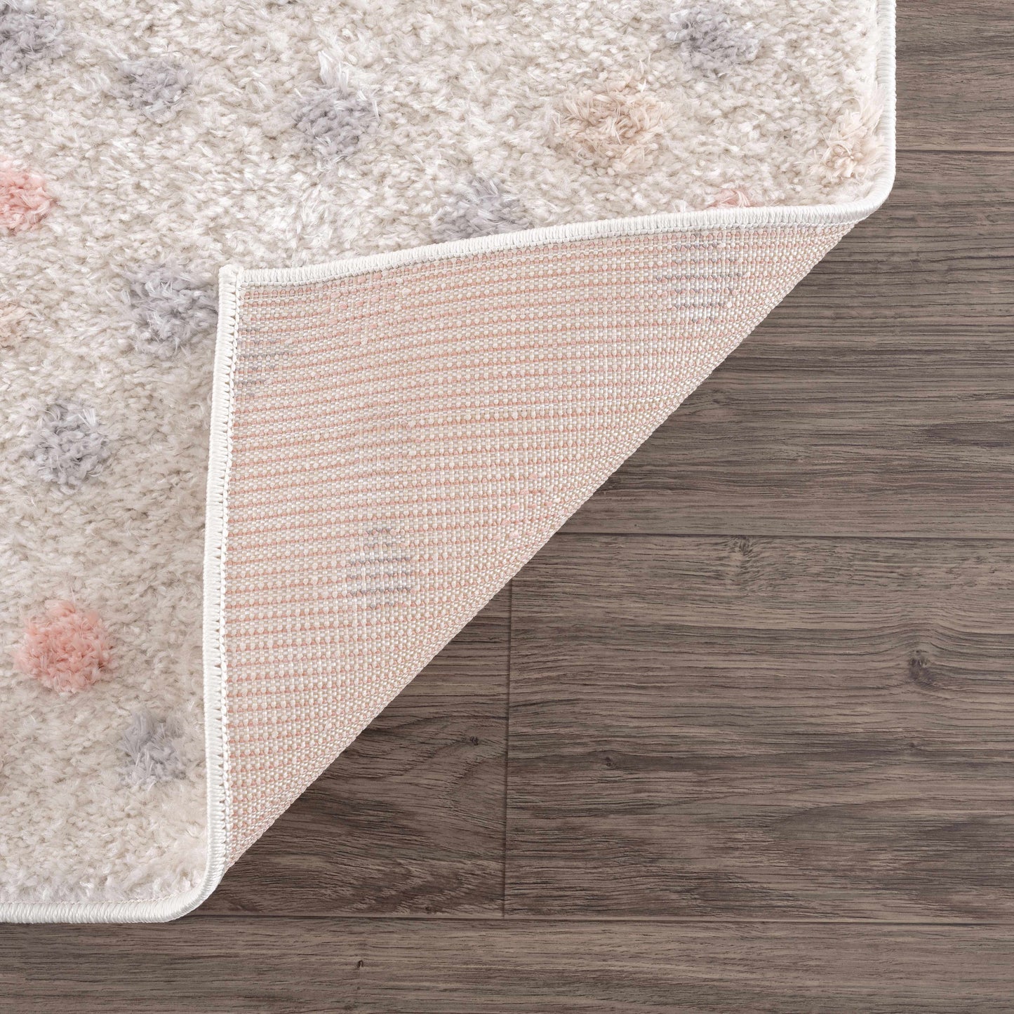 Pink Cream Dotted Area Rug - Stylish Cozy Home Décor