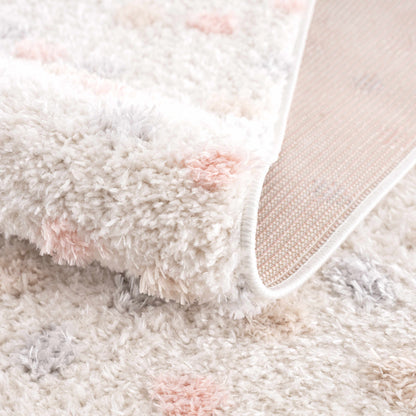 Pink Cream Dotted Area Rug - Stylish Cozy Home Décor