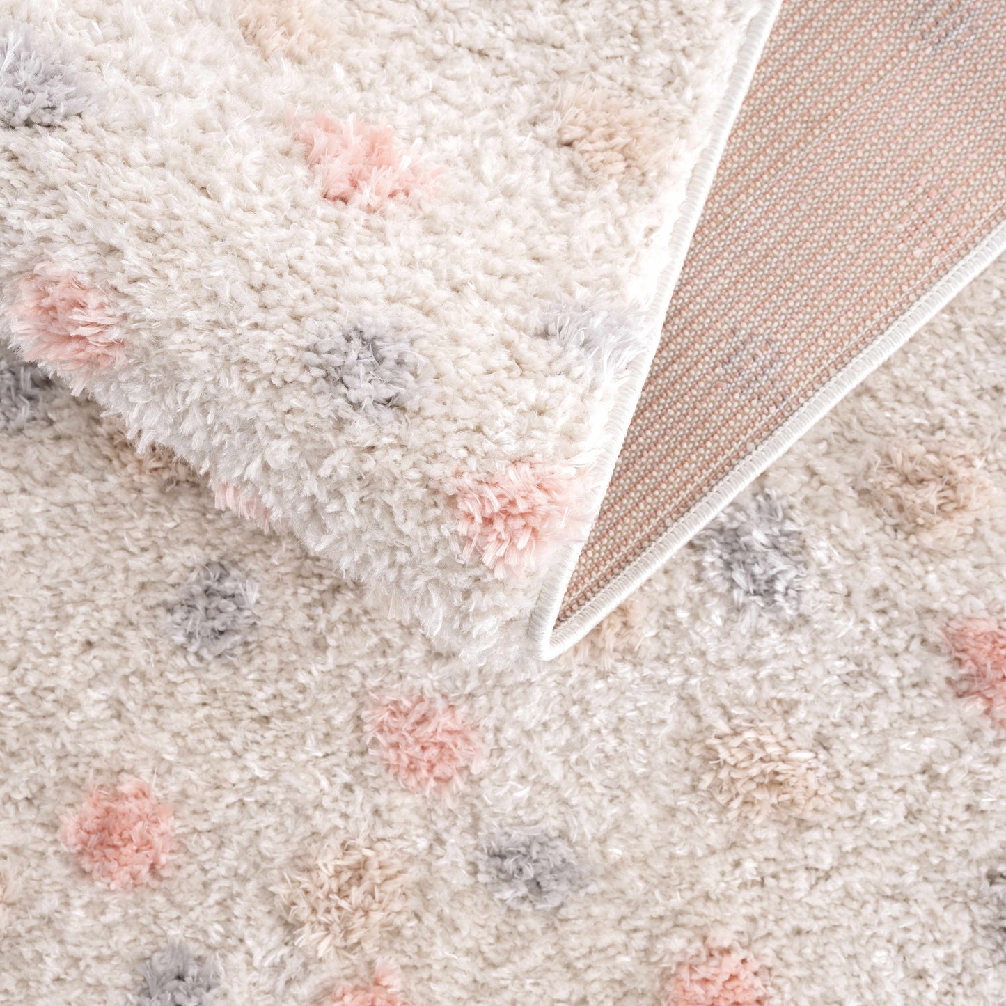 Pink Cream Dotted Area Rug - Stylish Cozy Home Décor