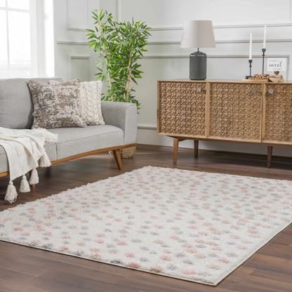Pink Cream Dotted Area Rug - Stylish Cozy Home Décor