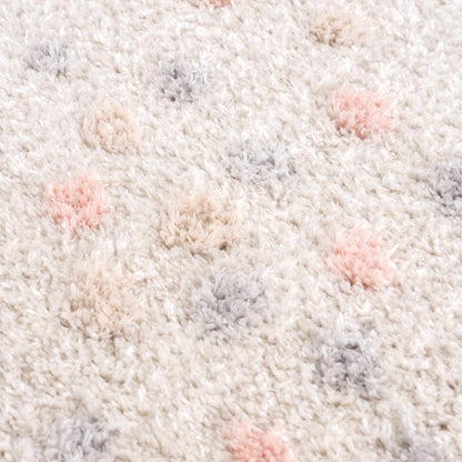 Pink Cream Dotted Area Rug - Stylish Cozy Home Décor