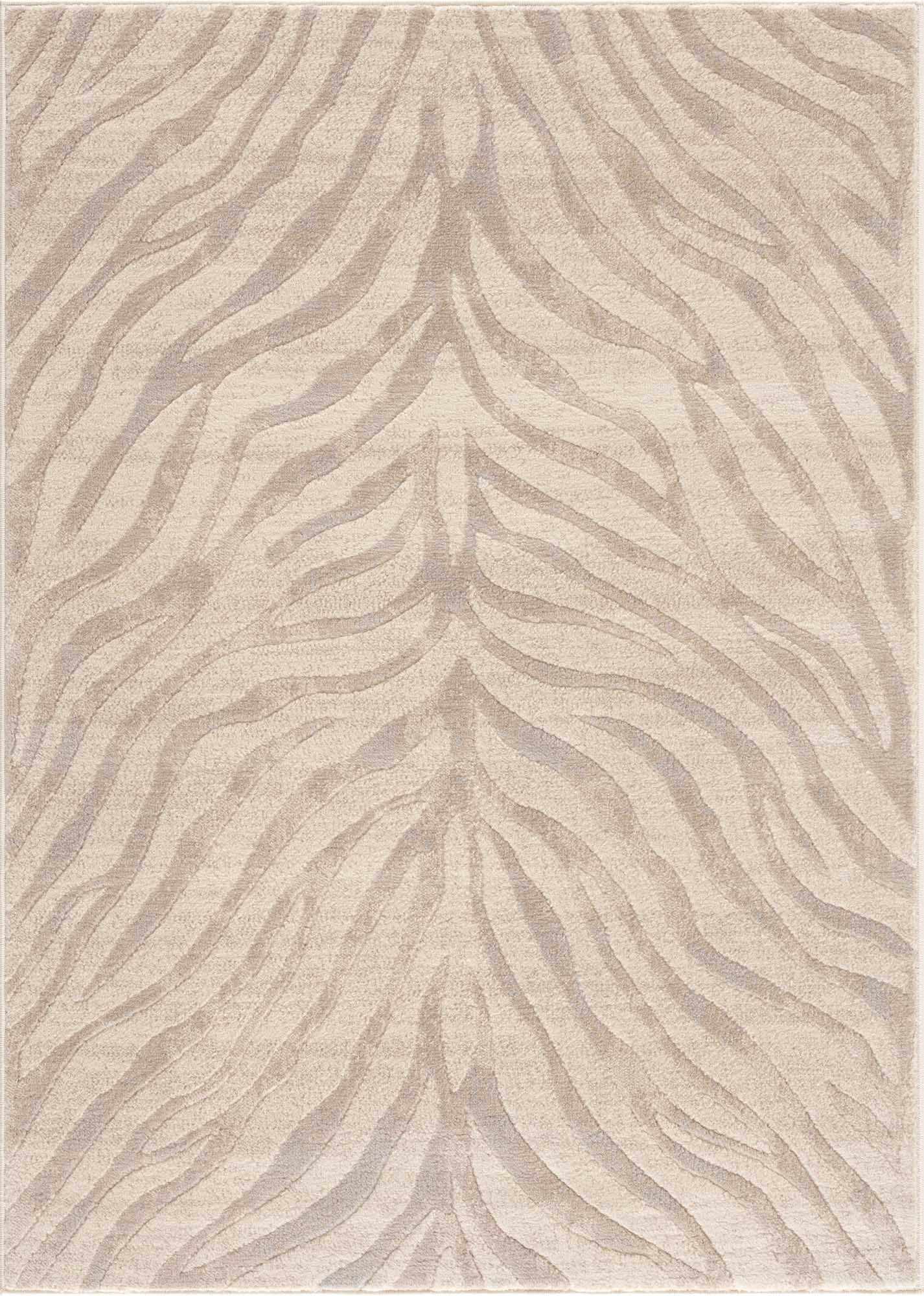 Beige zebra rug