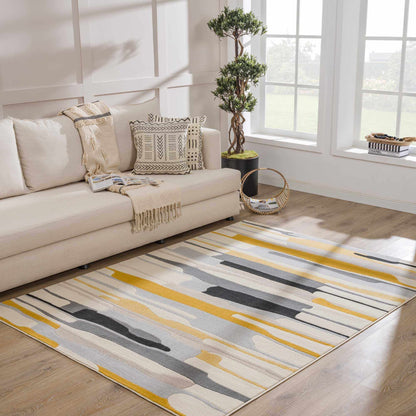Southfields Mustard Area Rug - Stylish Soft Modern Home Decor