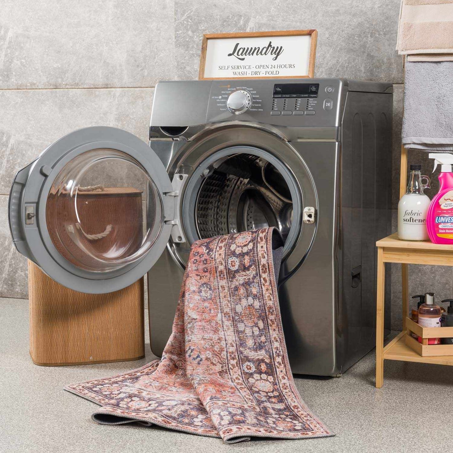 Red Washable Area Rug - Stylish Home Decor Rug