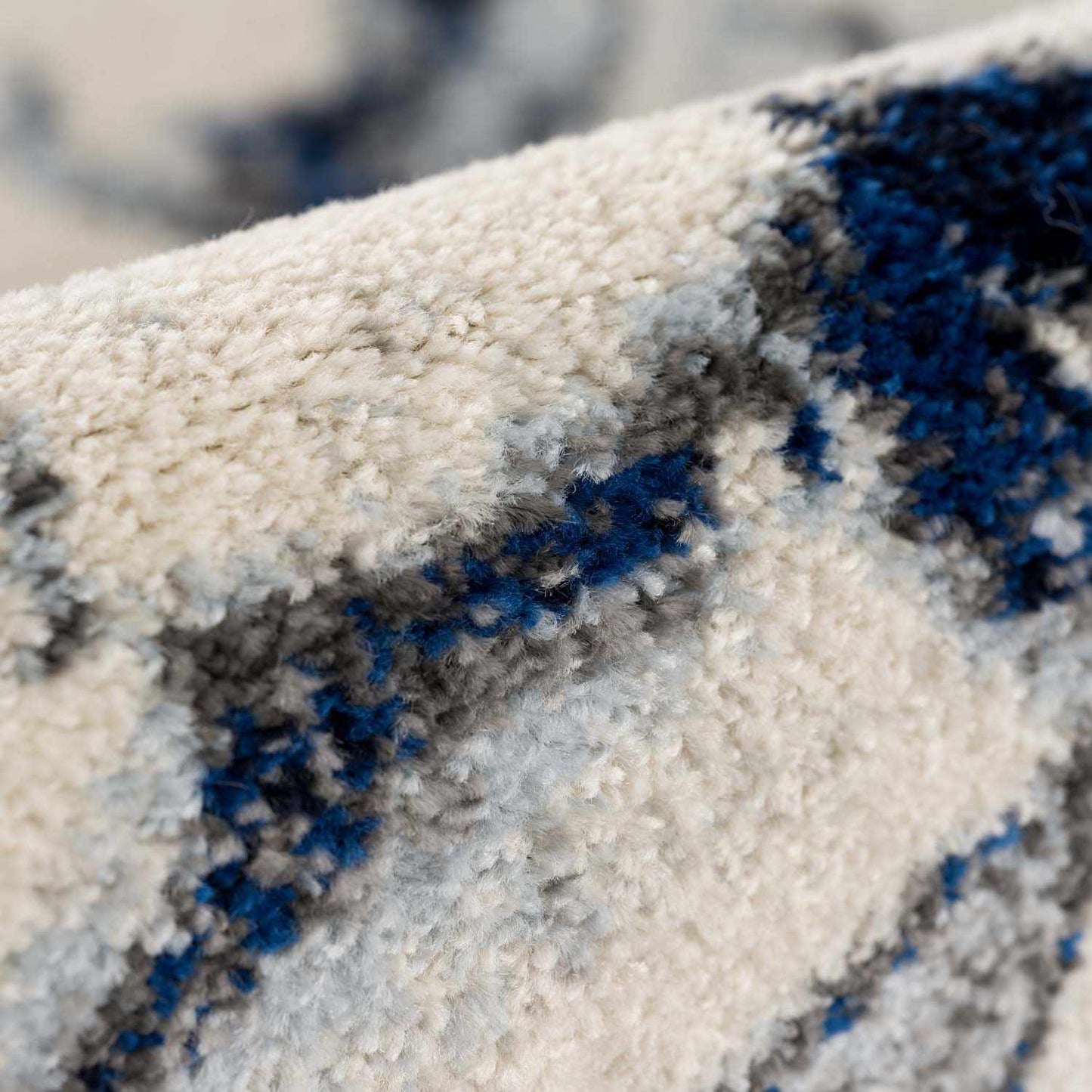 Blue Marble Area Rug - Elegant Cream and Blue Design for Modern Homes