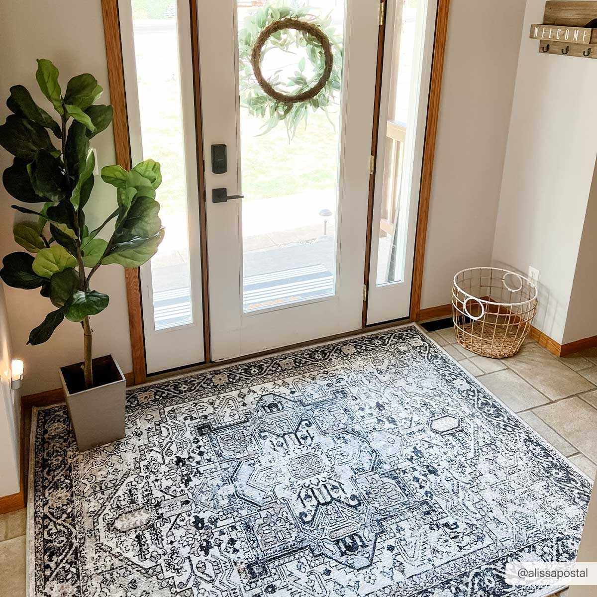 Washable Area Rug - Stylish Durable Easy Clean Rug for Any Room