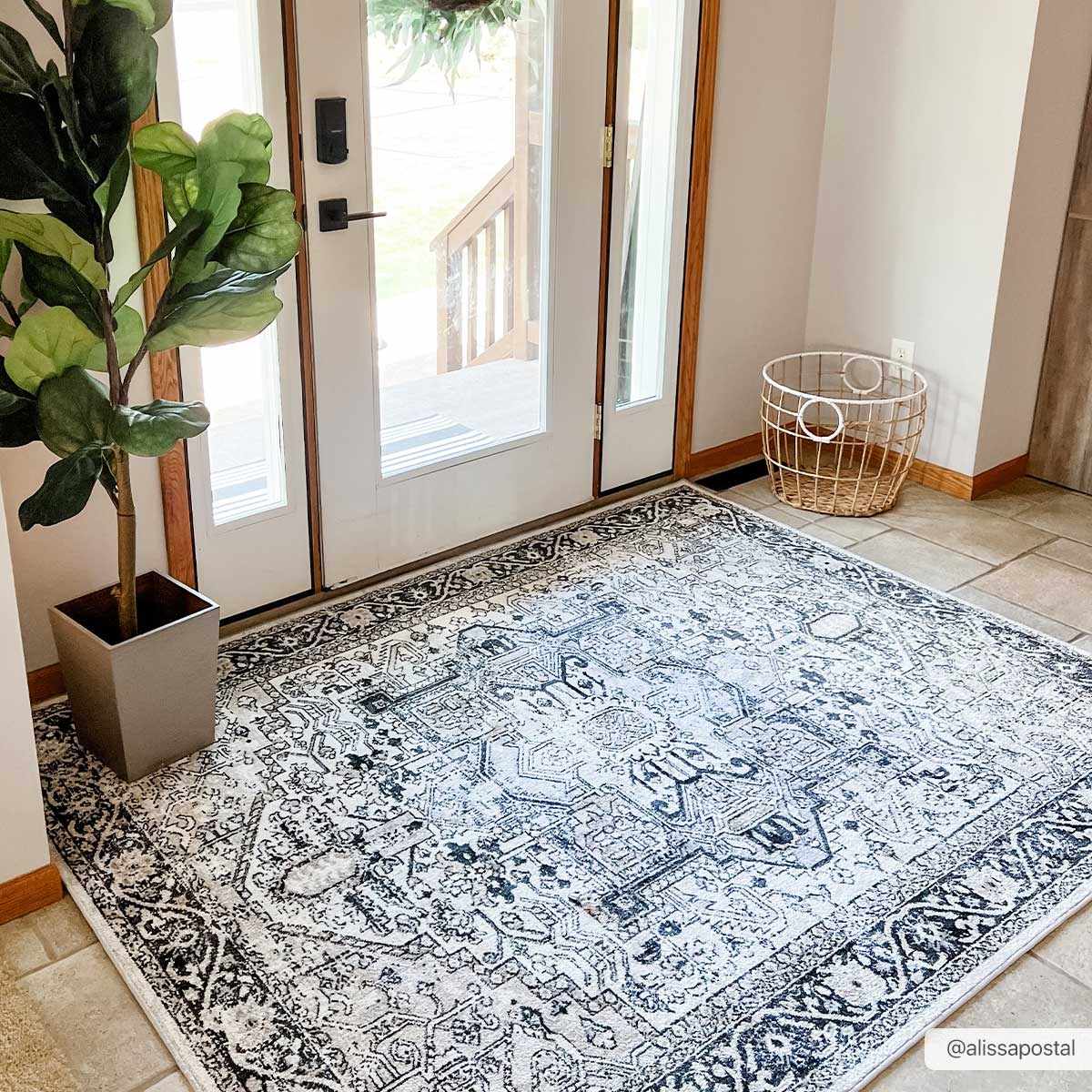Washable Area Rug - Stylish Durable Easy Clean Rug for Any Room