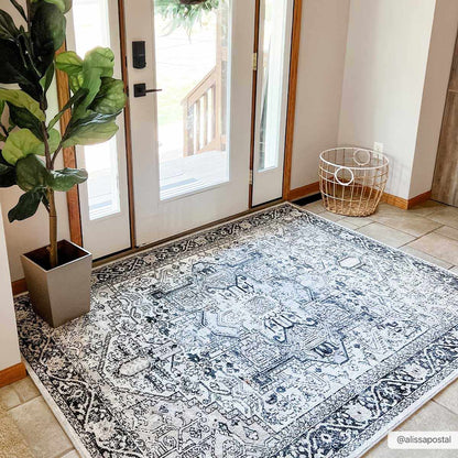 Washable Area Rug - Stylish Durable Easy Clean Rug for Any Room