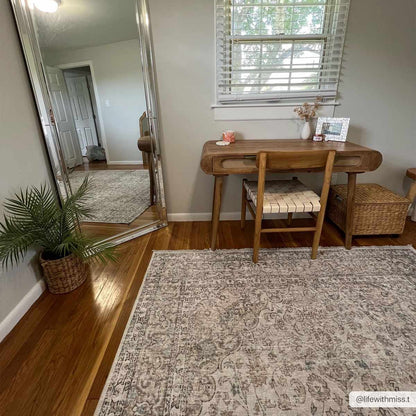 Washable Cream Area Rug - Soft Stylish Home Decor