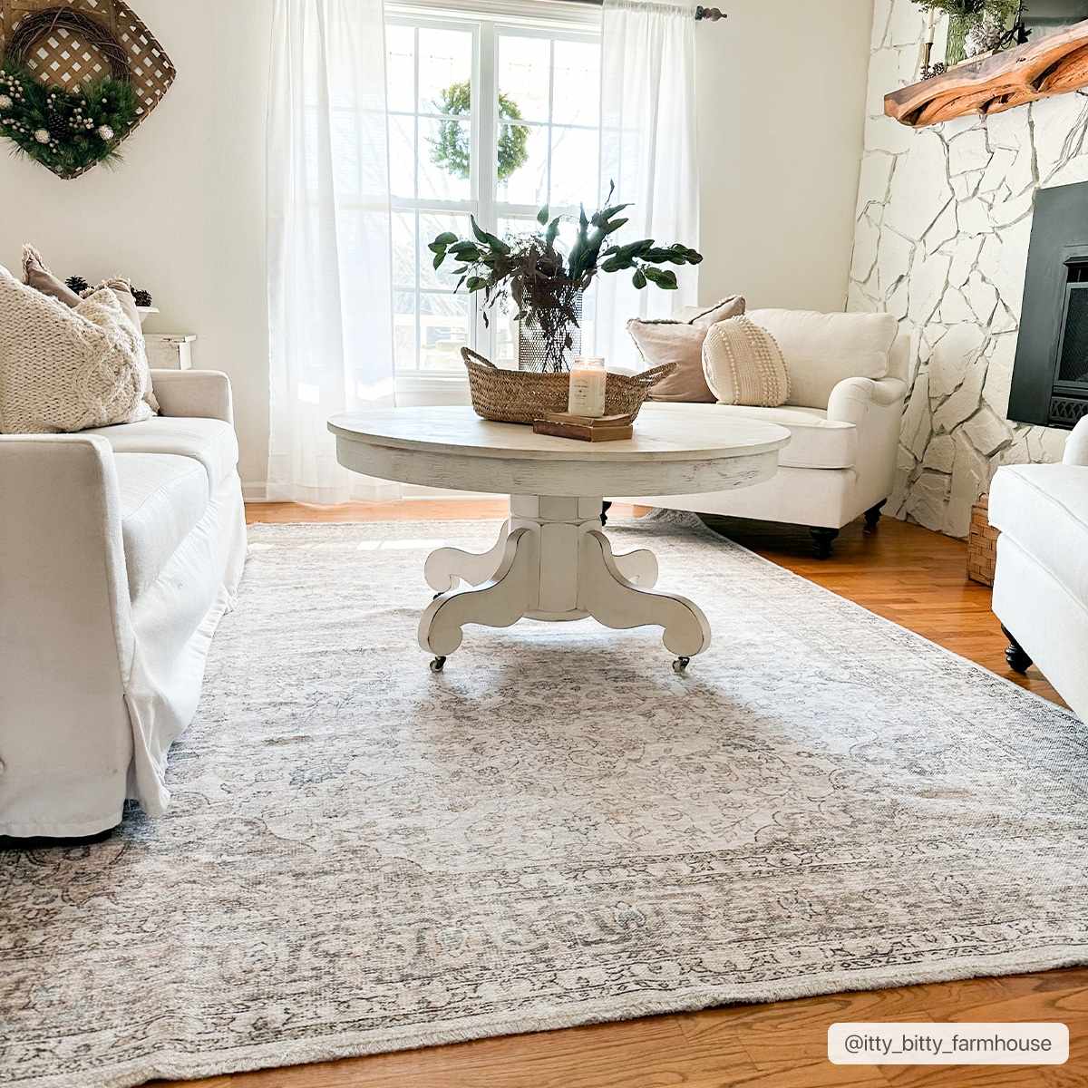 Washable Cream Area Rug - Soft Stylish Home Decor