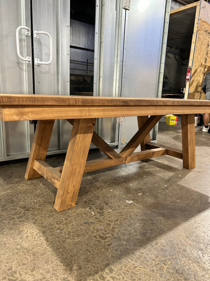 Harmony Leg Dining Table Handcrafted Solid Wood With Custom 1 Inch Or 2 Inch Tops