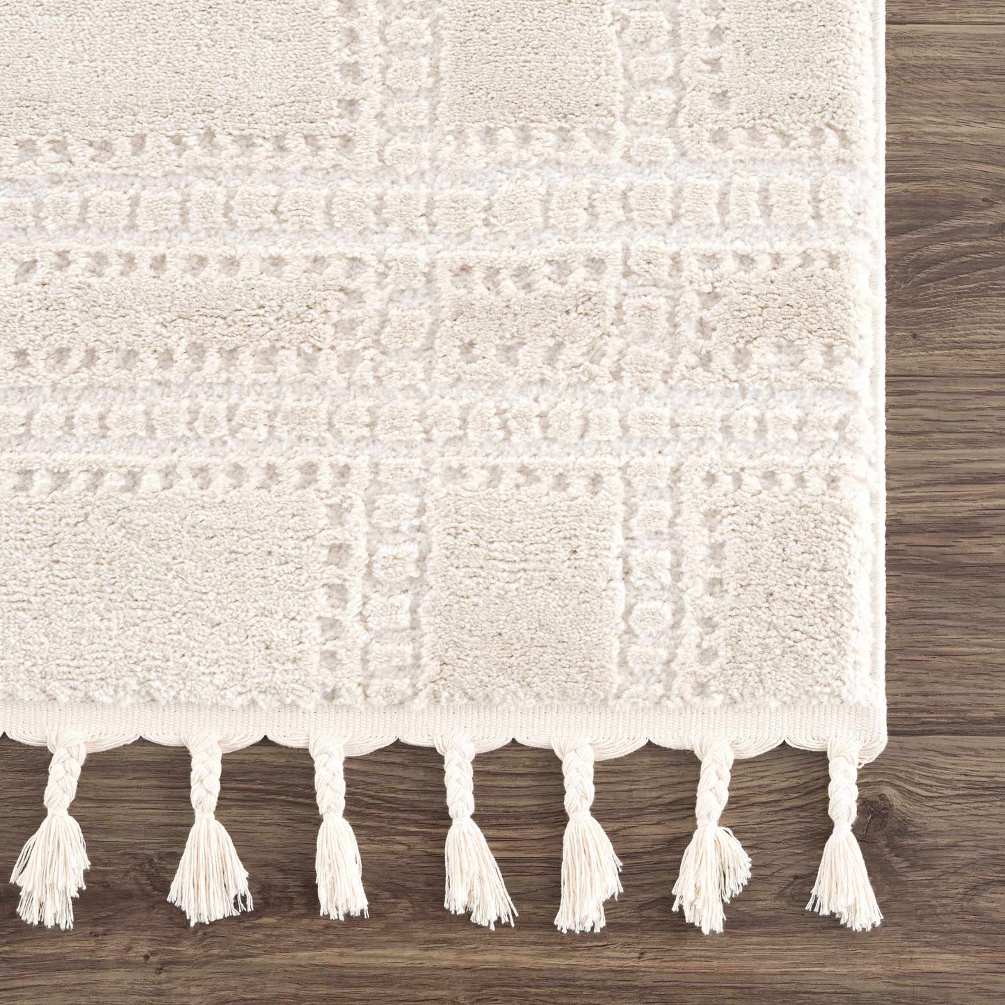 Ivory Carved Area Rug - Elegant Modern Ryuu Design