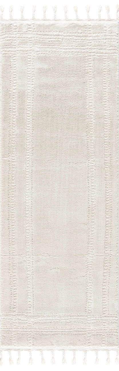 Ivory Carved Area Rug - Elegant Modern Ryuu Design
