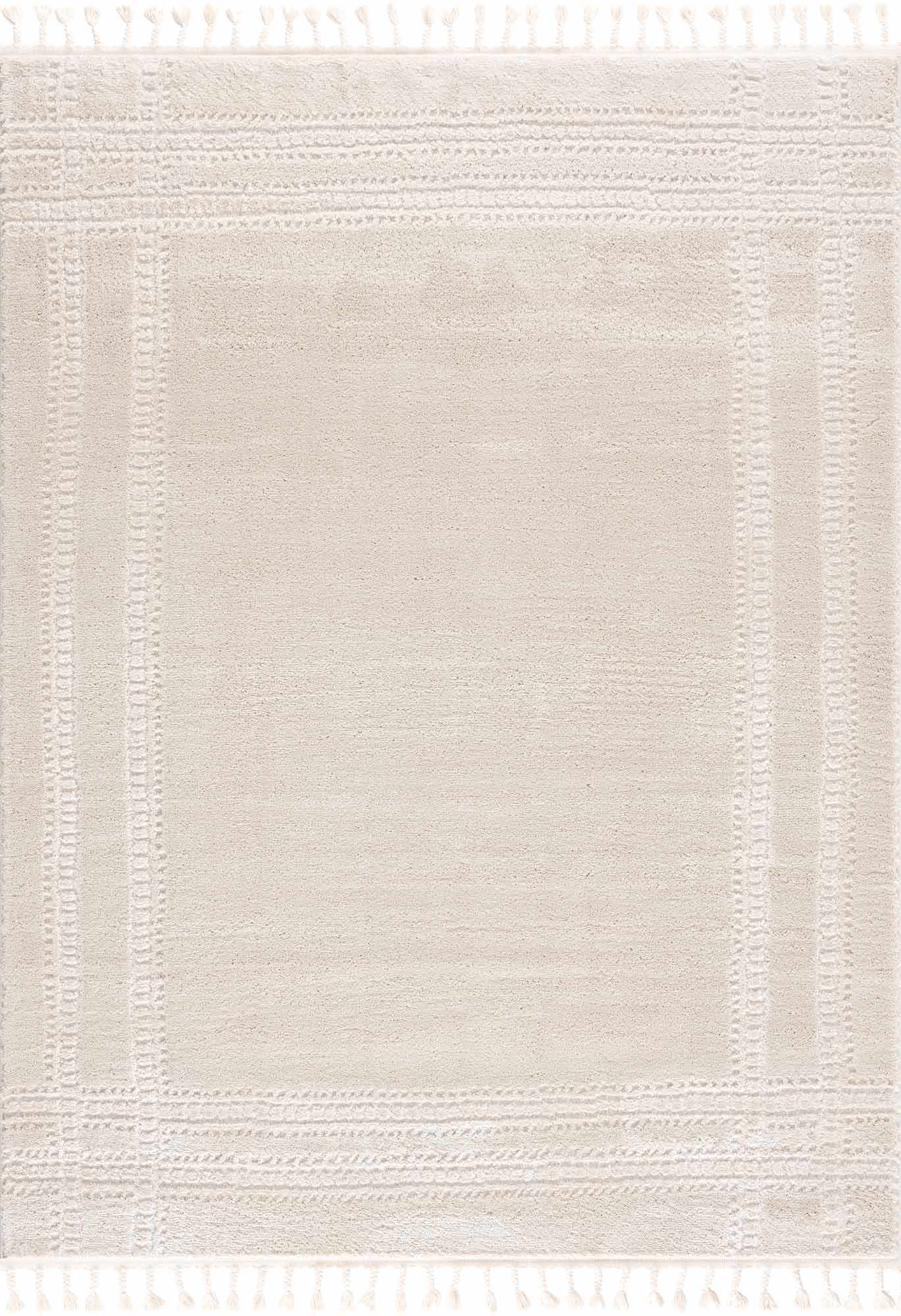 Ivory Carved Area Rug - Elegant Modern Ryuu Design