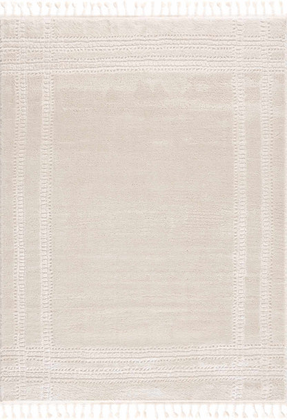 Ivory Carved Area Rug - Elegant Modern Ryuu Design