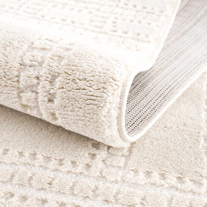 Ivory Carved Area Rug - Elegant Modern Ryuu Design