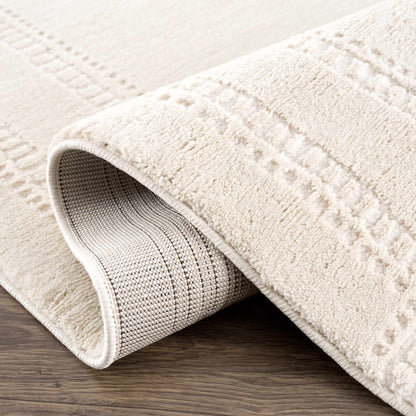 Ivory Carved Area Rug - Elegant Modern Ryuu Design