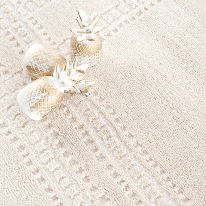 Ivory Carved Area Rug - Elegant Modern Ryuu Design