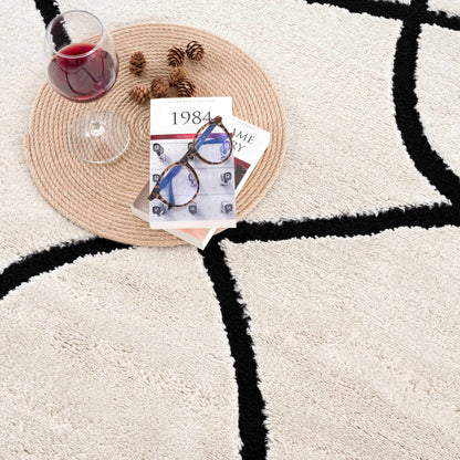 Geometric Area Rug - Azana Black White Modern Home Décor