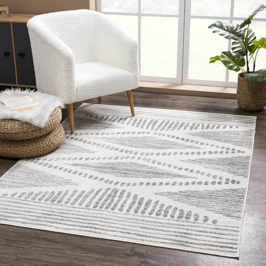 Ivory Tigris Area Rug - Elegant Modern Design for Contemporary Spaces