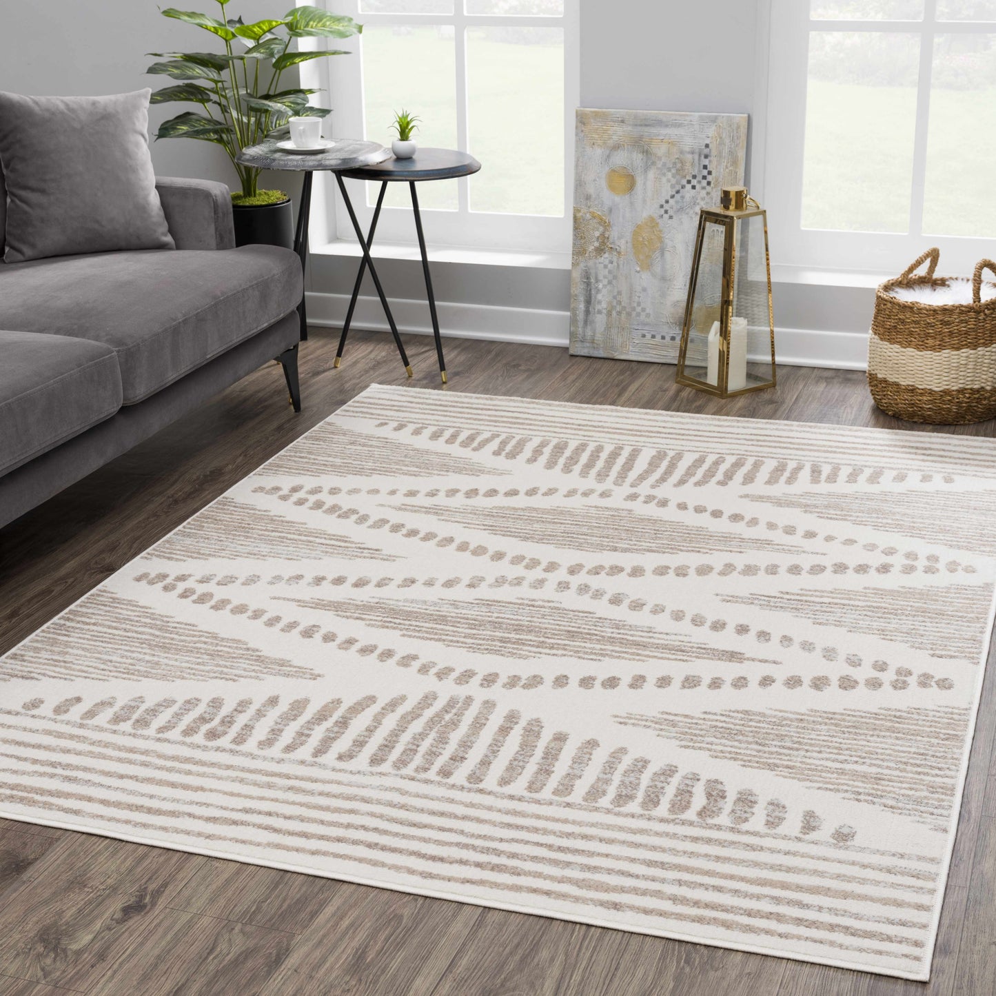 Beige Area Rug - Elegant Neutral Floor Decor for Modern Spaces